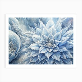 A Detailed View Of Frost Flowers Forming Intricate Art Print