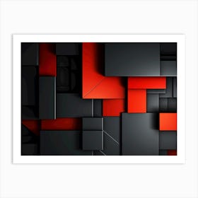 Black And Red Art Print