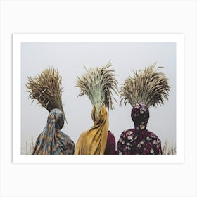 Three African Women In A Field Art Print