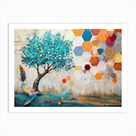 'Hexagon Tree' Art Print