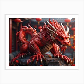 Chinese Red Dragon 6 Art Print