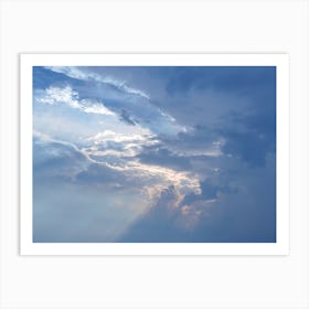 Cloudy Sky With Sunbeams Art Print