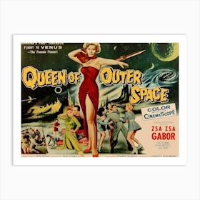 Zsa Zsa Gabor, Movie Poster, Queen From Outer Space Art Print
