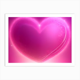 A Glowing Pink Heart Vibrant Horizontal Composition 40 Art Print