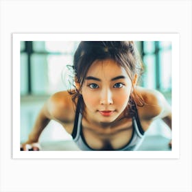 Asian Woman Doing Push Ups Art Print