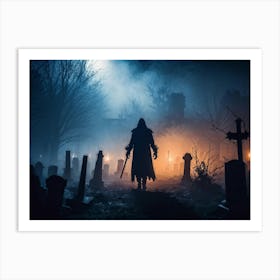 Haunted Cemetery Art Print