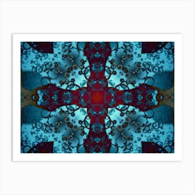 Alcohol Ink And Digital Processing Blue Pattern 3 Art Print