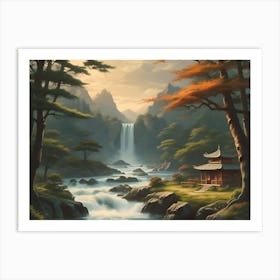 Asian Waterfall 1 Poster