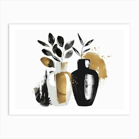 Black And Gold Vases 2 Art Print