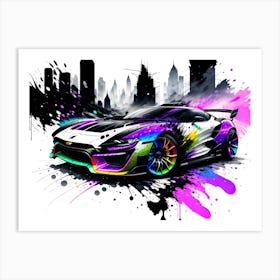 Paint Splatter Car Art Print