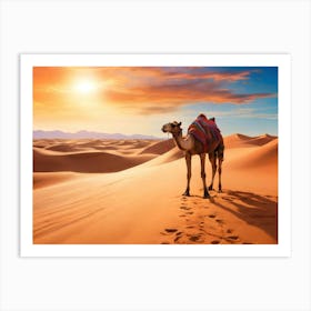 Camel In The Desert 18 Art Print