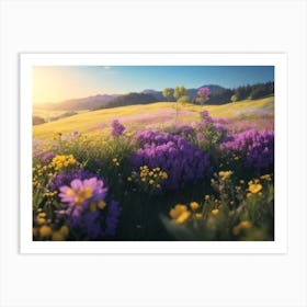 Picturesque Meadow Abloom With Vibrant Flowers Art Print