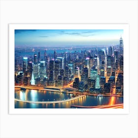 New York City At Night Art Print