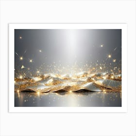 Christmass style sparkling silver gold background 17 Art Print