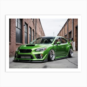 Green Subaru Wrx Art Print