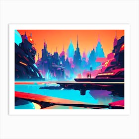 Futuristic City 64 Art Print