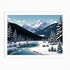 Cold Beauty: A Winter Landscape0 Art Print