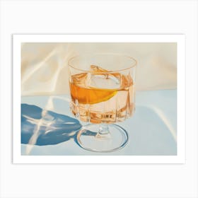 Refreshing Orange Beverage with Ice Art Print