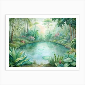 Pond In The Jungle Art Print