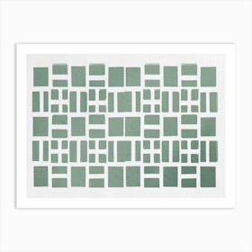 Sage Green Abstract Pattern Art Print