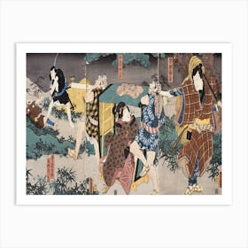 Act V Of Series The Storehouse Of Loyal Retainers, A Primer, With The Characters Hayano Kanpei (Shigenji), His Wife Art Print