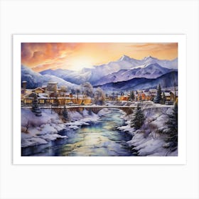 Winter In The Mountains Art Print