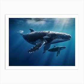 Humpback Whales Art Print