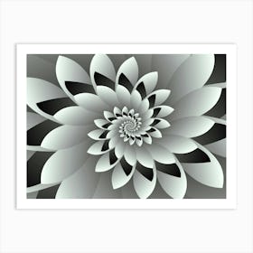 Blacky & White Floral Art Print