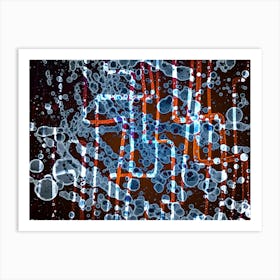 Modern Watercolor Abstraction Blue Fog In The City Art Print