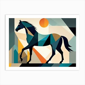 Modern Horse Art, geometric Horse Art Print