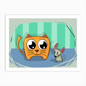 Cat And Mouse 1 Art Print