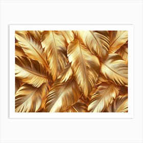 Gold Feathers 1 Art Print