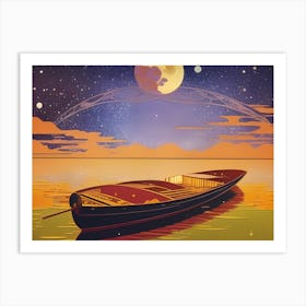 Floating boat Art Print