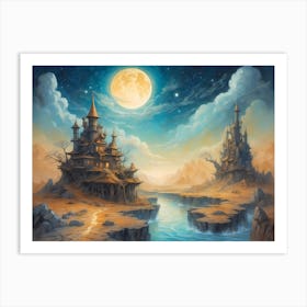 Castle At Night Art Print