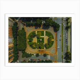 Park in Milan, Italy drone photo Art Print