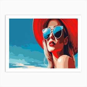 Woman In A Red Hat Art Print