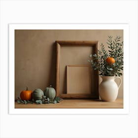 Frame With Pumpkins Art Print