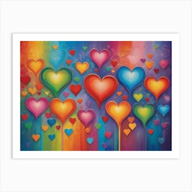 Rainbow Hearts 4 Art Print