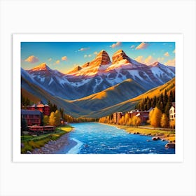 River In The Mountains Art Print