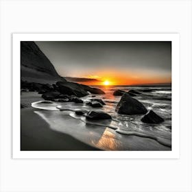 Sunset On The Beach 1014 Art Print