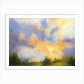 Sunset In The Field 1 Art Print