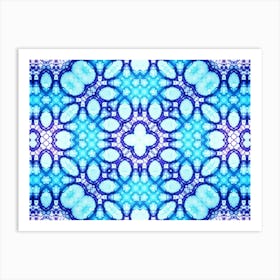 Blue Pattern With Bubbles Art Print