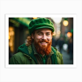 St. Patrick's Day, man in green costume, Leprechaun 3 Art Print