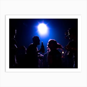 Silhouette Of People At A Club Art Print