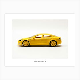 Toy Car Tesla Model S Yellow Poster Art Print