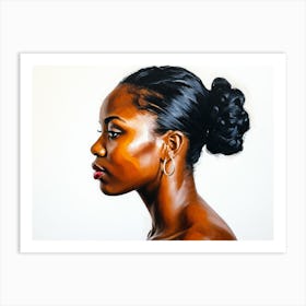 Side Profile Of Beautiful Woman Oil Painting 178 Art Print