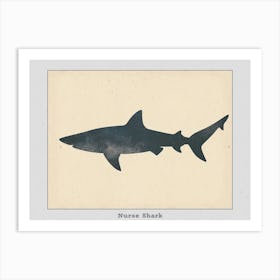 Nurse Shark Grey Silhouette 4 Poster Art Print