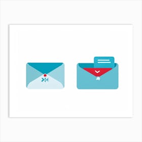 Business Communication Icons Flat Design Minimalistic For Web And Applications Include Envelope (5) Art Print