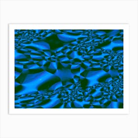 Abstract Dynamic Blue 3D Pattern Art Print