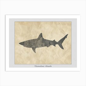 Thresher Shark Silhouette 5 Poster Art Print